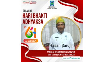 KEPALA SMPN 7 IT DOMPU MENGUCAPKAN SELAMAT HARI ADIYAKSA YANG KE-64 TAHUN 2024