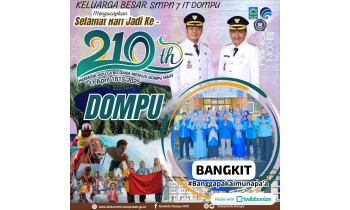 KELUARGA BESAR SMPN 7 IT DOMPU MENGUCAPKAN SELAMAT HARI JADI DOMPU KE-210 TAHUN